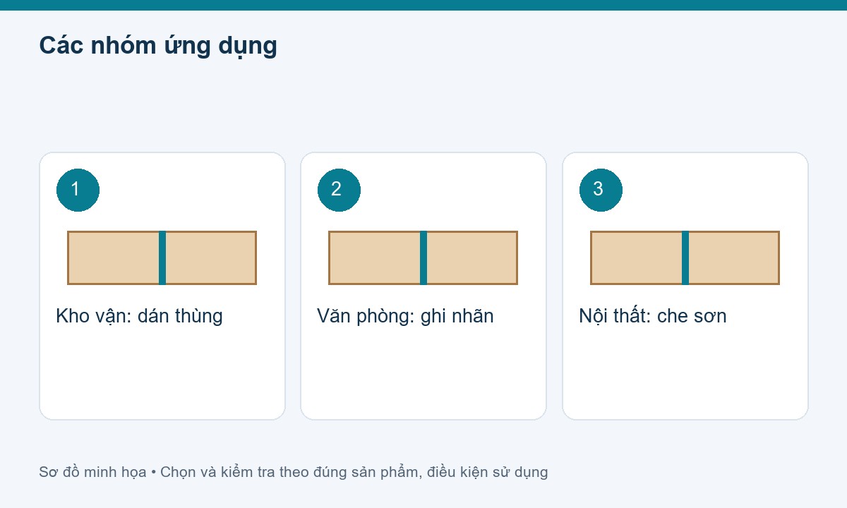 Các nhóm ứng dụng cho băng keo