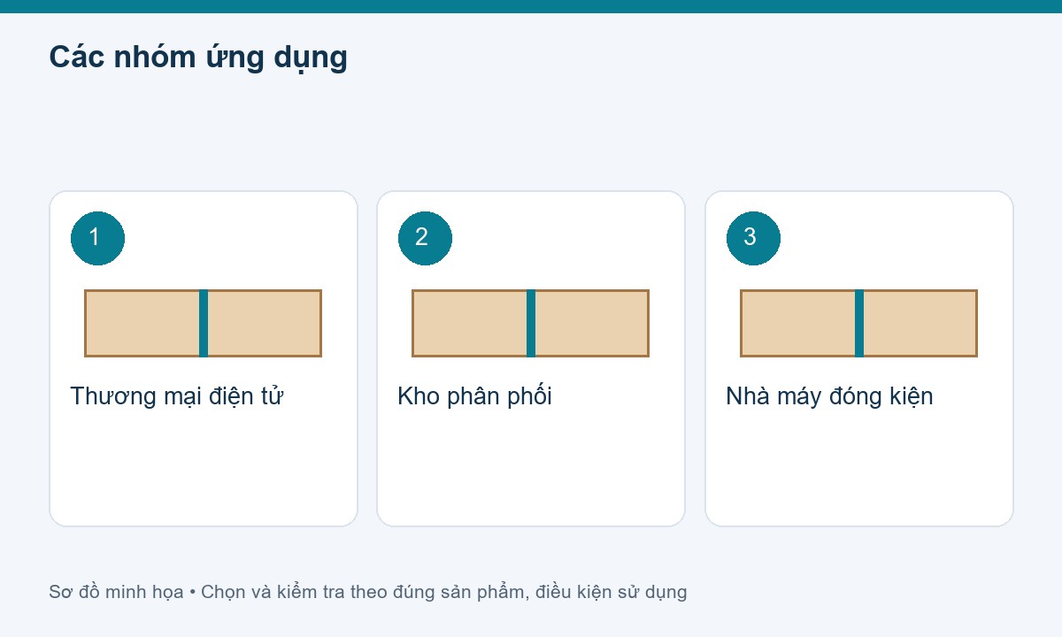 Các nhóm ứng dụng cho băng keo dán thùng