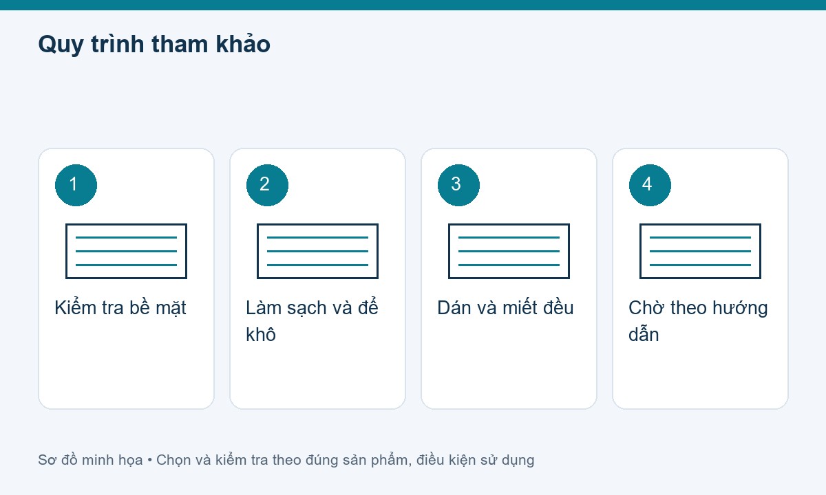 Quy trình tham khảo cho băng keo hai mặt