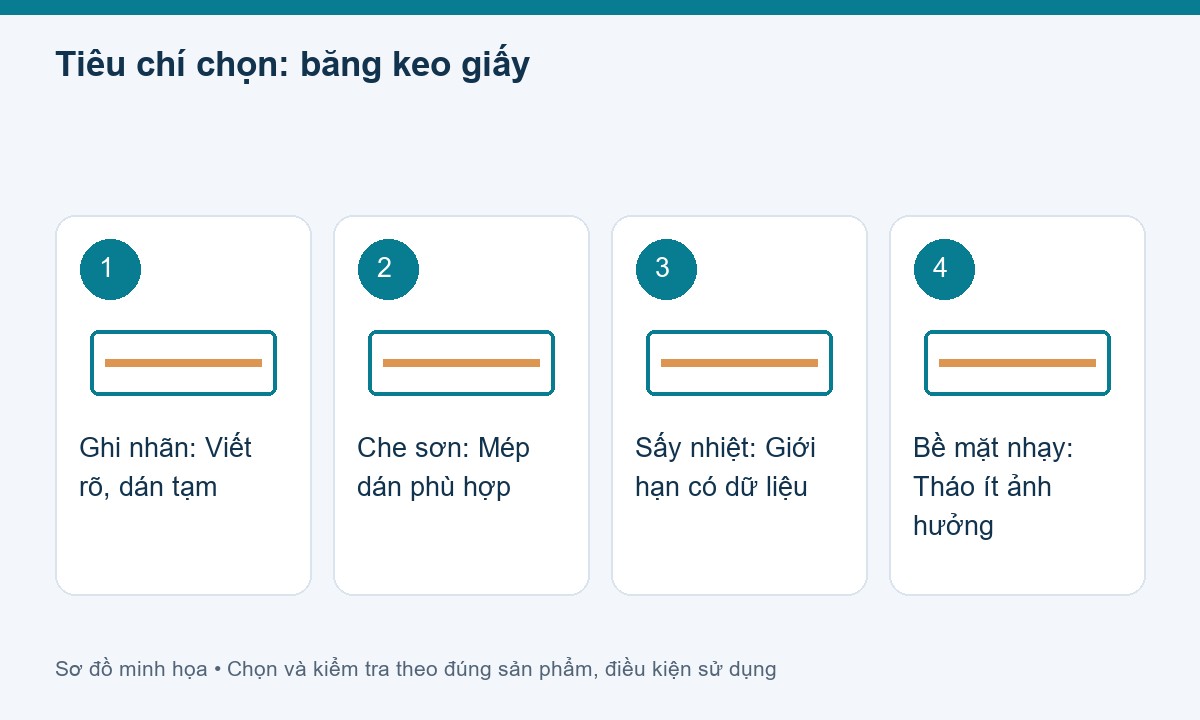 Tiêu chí chọn: băng keo giấy cho băng keo giấy