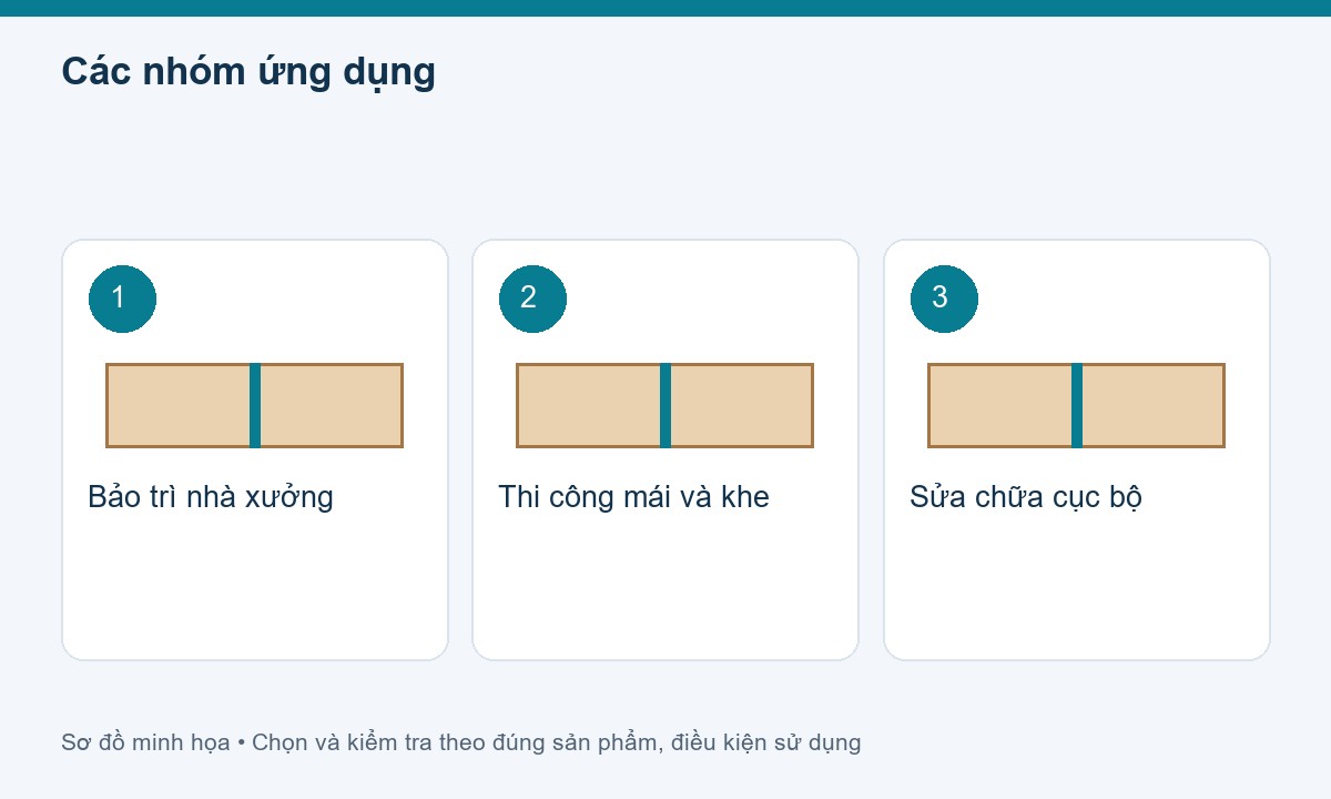 Các nhóm ứng dụng cho băng keo chống thấm