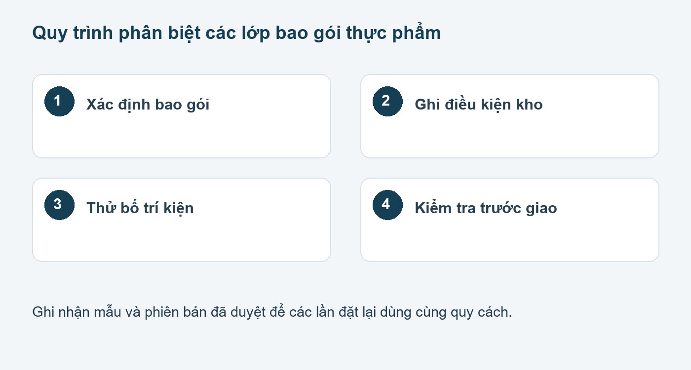 Các bước chuẩn bị và duyệt mẫu: thùng carton đựng thực phẩm