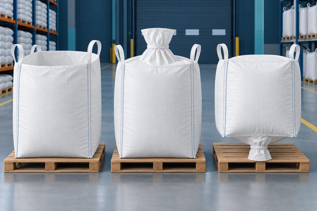 Minh họa các kiểu bao jumbo FIBC dùng đóng hàng rời