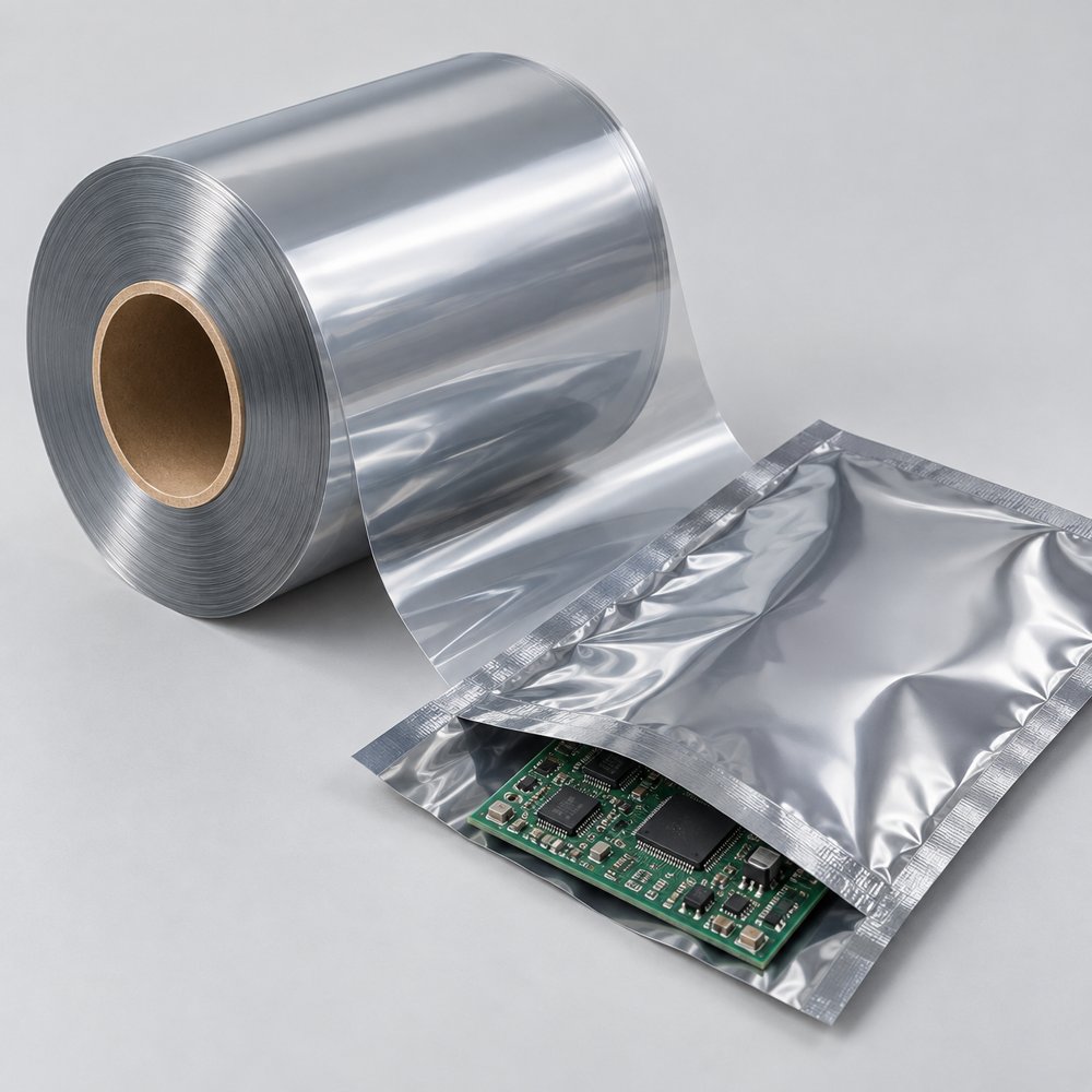 Cuộn màng VMPET ánh bạc và túi shielding chứa bảng mạch